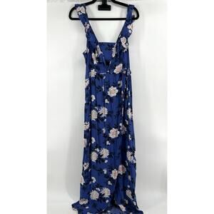 American Eagle Floral Smocked Sundress Women's Size L Blue Fairycore Whimsy